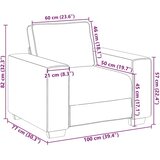 SOFA fotelja crveno narančasta 100x77x82 cm korduro tkanina - Crveno-narančasta 1 100 cm | shoptok.hr