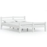The Living Store Posteljni okvir bel iz trdne borovine 140x200 cm - Posteljni Okvir, (21523420) | Shoptok.si