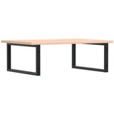  Zidna polica za umivaonik od čelika i masivne hrastovine Smeđa 80 x 60 x 2 cm | Shoptok.si