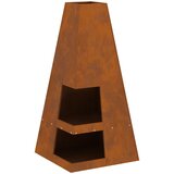 vidaXL Kamin s skladiščem drv 50x50x100 cm iz vremensko odpornega jekla, (22009782) Cene