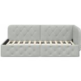  Kutni okvir kreveta Svijetlo siva 90 x 190 cm Baršun | shoptok.hr