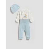 BABIES` BODY SUIT, TROUSERS & CAP - svjetloplavo