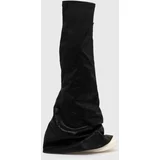 Rick Owens Čizme Denim Boots Fetish za žene, boja: crna, ravni potplat, DS01D1815.BF.911