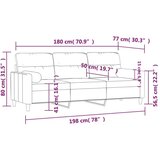  Kavč dvosed z blazinami rjav 180 cm blago, (20924392) | Shoptok.si