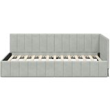  Kutni okvir kreveta Svijetlo siva 100 cm x 200 cm Baršun | shoptok.hr