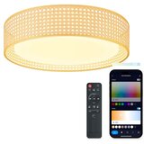 Ksix Bohemia Smart LED stropna svjetiljka, Rattan dizajn, 3W zvučnik,RGBIC + CCT | shoptok.hr
