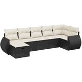 Maison Chic Seti vrtnega pohištva - Vrtna garnitura - Vrtni pohištvo set 7-delna z blazinami črn poli ratan, (21801655) | Shoptok.si