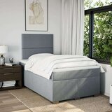 vidaXL Boxspring postelja z vzmetnico svetlo siva 120x190 cm blago | Shoptok.si