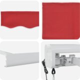vidaXL Avtomatska retraktibilna tenda rdeča 300x250 cm, Tenda za zamenjavo tkanine za okvir 3x2,5 m rdeča | Shoptok.si