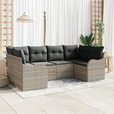 vidaXL set 6 vrtnih sofa s blazinami svetlo siva poli ratan, 2-sedna vrtna sofa z shrambo in blazinami svetlo siva poli ratan Cene