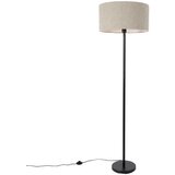 QAZQA Stoječa svetilka črna z boucle senčnikom taupe 50 cm - Simplo | Shoptok.si