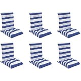  Jastuci za stolice s niskim naslonom 6 kom. plavo-bijele prugaste oxford tkanine - plava i bijela prugasta 6 with 2 elastic st | shoptok.hr