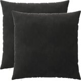  Presvlaka za jastuk 2 kom. HEERLEN Crna 80 x 80 cm Baršun | shoptok.hr