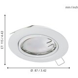 Eglo LED vgradna svetilka EGLO Peneto (8.7 cm, jeklo, bela) | Shoptok.si
