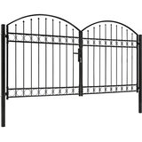  Vrata za ogradu ASSEN dvostruka vrata s lučnim vrhom čelik 300x150 cm | shoptok.hr