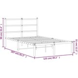  Metalni okvir za krevet s uzglavljem bijeli 120x200 cm | shoptok.hr