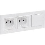 Legrand Dvostruka spoljašnja kućna utičnica 250V/16A sa jednim prekidačem br. 1 i ramom NILOE STEP bela Cene