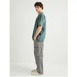 Koton Trousers with Cargo Pocket Buttoned Comfort Fit Zipper Detail