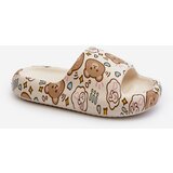 Kesi Children's light slippers with teddy bear, beige Evitrapa cene