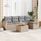  6-dijelni set vrtnih sofa s jastucima bež od poliratana | shoptok.hr