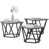  Kava Stol 3 pcs Siva Sonoma Inženjerska drva i čelik | Eponuda.com