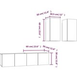  Komplet TV omaric 4-delni dimljen hrast inženirski les, (20912752) | Shoptok.si