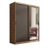 ADRK Klizni ormar s ogledalom Hailey 160 cm - HRAST ARTISAN-CRNA | shoptok.hr