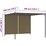  Vrtna pergola s pomičnim krovom 3 x 3 m smeđe-siva 180 g/m² | shoptok.hr