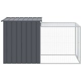 vidaXL Kavez za kokoši s igralištem antracit 110x201x110 cm čelični | shoptok.hr
