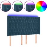  LED uzglavlje tamnoplavo 147x16x118/128 cm baršunasto | shoptok.hr
