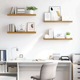  Stenska polica 4 pcs Bež 80 x 23,5 x 4 cm Konstruiran les, (5000201205) | Shoptok.si