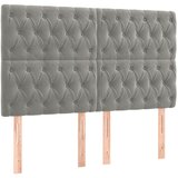 Maison Chic Posteljno vzglavje - Vzglavna omarica 4 kosa svetlo siv 72x7x78/88 cm žamet, (22078372) | Shoptok.si