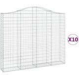 vidaXL Obokane gabion košare 10kosi 200x30x160/180 cm pocinkano železo, (21000338) | Shoptok.si