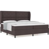  Postelja z vzmetnico v temno rjavi barvi, 200x200 cm tkanina, (22052877) | Shoptok.si
