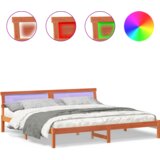  Krevetna konstrukcija S LED lampica s uzglavljem Voštano smeđa 180 x 200 cm | shoptok.hr