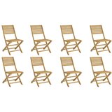 Maison Chic Zložljivi Vrtni Stoli - Stol za vrti 8 kosov 48,5x61,5x87 cm trdna akacija JS3196, (21875994) Cene
