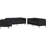 Maison Chic Sedežna garnitura - kavč 3-delna črno blago, (21728204) | Shoptok.si