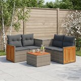  Set sofe 6 kom. Siva i tamno siva Poli Rattan i čelik | shoptok.hr