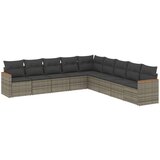  9-dijelni set vrtnih sofa od poliratana s jastucima sivi | shoptok.hr