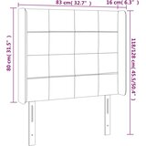  Uzglavlje s ušima crno 83x16x118/128 cm baršunasto | shoptok.hr