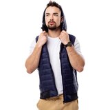 Glano Men's Quilted Vest with Hood - navy | Shoptok.si