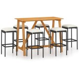  7-dijelni vrtni barski set s jastucima crni | shoptok.hr