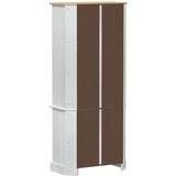  Visok predalnik Bela 74 x 38 x 170 cm Masivno borovo les, (5000217923) | Shoptok.si