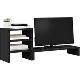 vidaXL Stojalo za monitor z organizatorjem črna inženirski les | Shoptok.si