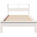 Krevet s regalom za knjige bez madraca bijeli 90x200cm borovina | shoptok.hr