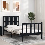 Maison Chic Posteljni okvir - Enojna postelja - Postelja za odrasle 75x190 cm z vzglavjem črn trden les-J16068, (21772118) | Shoptok.si