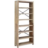 Maison Chic Knjižna omara - Knjižni regal 7-nadstropna 80x30x200 cm trden akacijev les, (21725141) | Shoptok.si