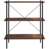 Police s 3 razine crne i boja drva 80 x 40 x 92 cm | Eponuda.com