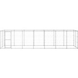  Zunanji pasji boks pocinkano jeklo 16,94 m² - - Srebrna - 74.5 - 770 x 220 x 180 cm - | Shoptok.si