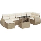 Maison Chic Seti vrtnega pohištva - Vrtna garnitura - Vrtni pohištvo set 8-delna z blazinami bež poli ratan, (21798813) | Shoptok.si